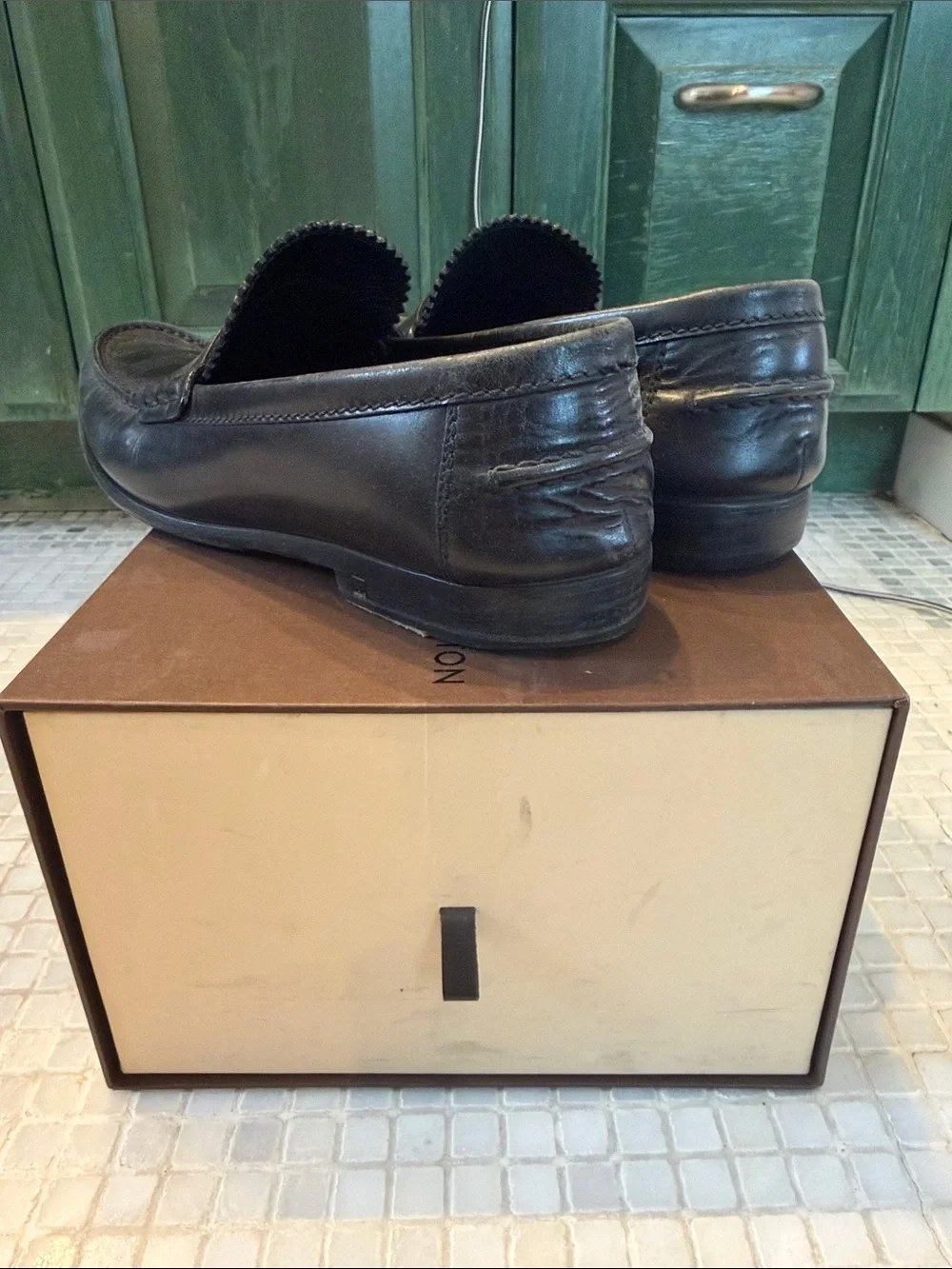 Louis Vuitton Black Damier Graduation Loafers